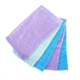 Baby Wash Cloth 5pk 30cm X 30cm Blue, Lime, Purple – image 1