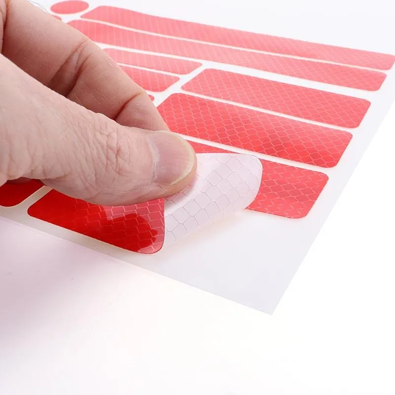 Adhesive Reflective Stickers Assorted Sizes Per Pack 21pc Assorted Colours Per Carton, Green, Blue, Red & White – image 2