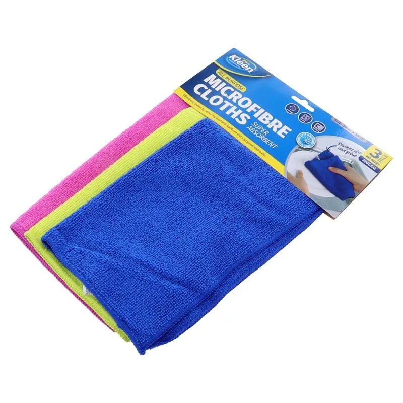 Microfibre All Purpose Cleaning Cloth, 30cm X 30cm, 3pk - Pink, Yellow, Blue (167579) – image 3