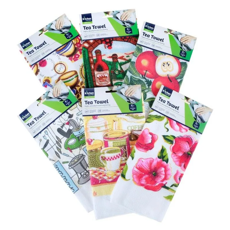 Tea Towel - 6 Assorted Prints 38cm X 62cm (332700, 322717) – image 3