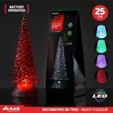 Decorative Light Battery Operated 3D Christmas Tree 25cm Multi Colour 1 Function Requires: 3xAAA (Not Included) – image 4