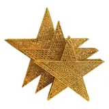 Christmas Decorative Light Low Voltage 3D Glitter Stars Gold 3pk Cool White Sizing: Small - 20LED - 43cm X 10cm X 40.5cm, Medium - 30LED - 52cm X 11cm X 50cm & Large - 50LED - 62cm X 11cm X 60cm – image 1