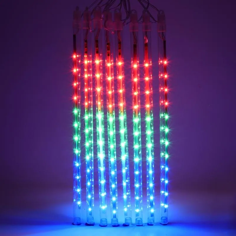 Christmas Fairy String Light Solar Tube 8pk 192 LED (24 Per Tube) 4.9m Total Length Multi Colour Meteor Function – image 2