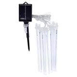 Christmas Fairy String Light Solar Tube 8pk 192 LED (24 Per Tube) 4.9m Total Length Multi Colour Meteor Function – image 1