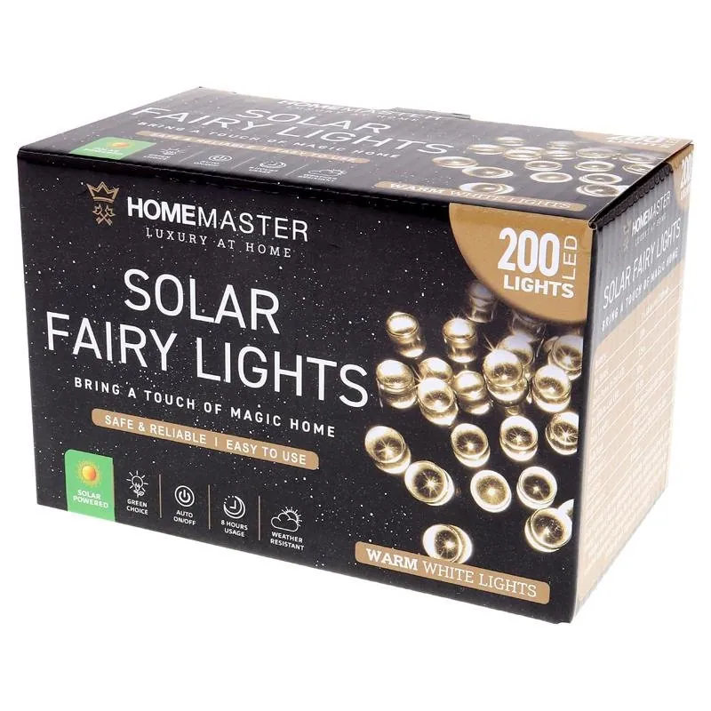 Christmas Fairy Light Solar 200LED 13.5m Total Length Warm White 2 Functions – image 3