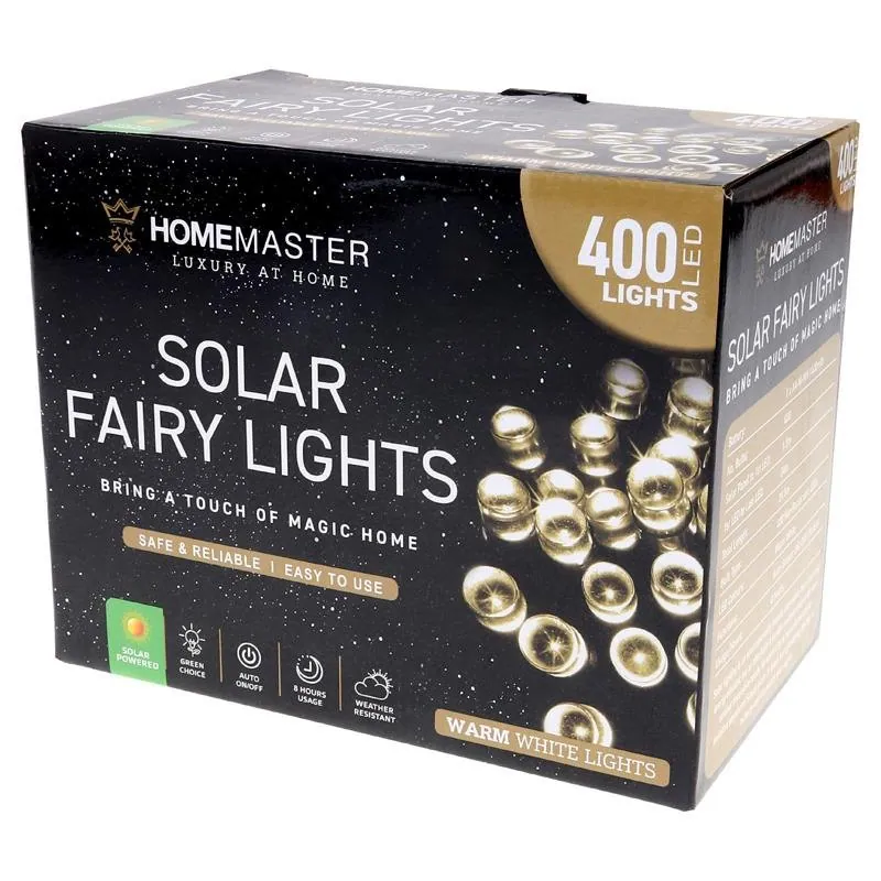 Christmas Fairy Light Solar 400LED 25.5m Total Length Warm White 2 Functions – image 3