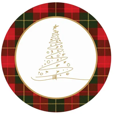 Paper Plates Round Disposable 30pk Large - 25cm Dia Christmas Design