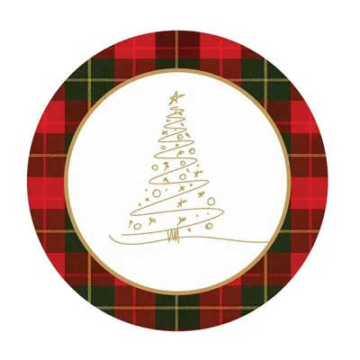 Paper Plates Round Disposable 30pk Small - 17cm Dia Christmas Design