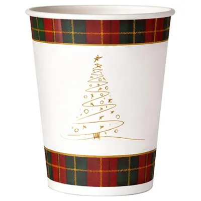 Paper Cups Disposable 30pk 250ml Christmas Design
