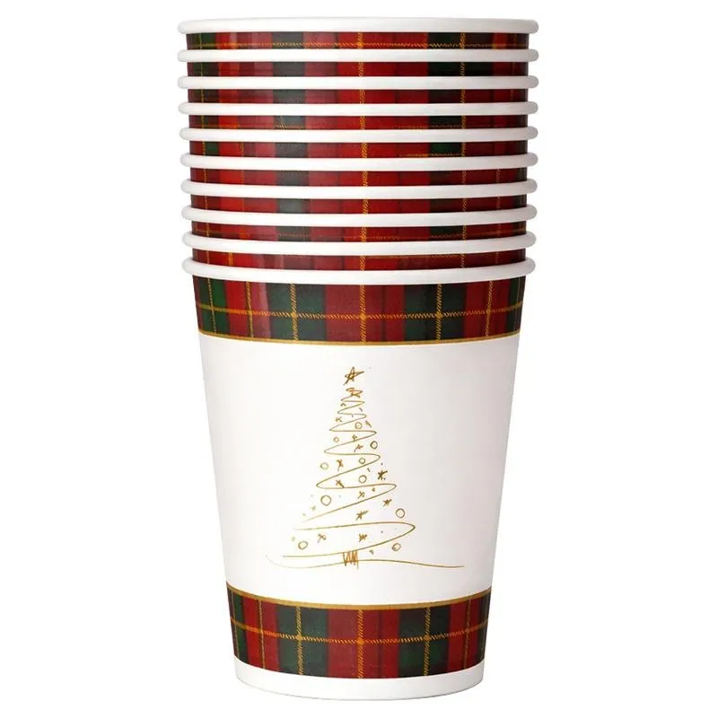 Paper Cups Disposable 30pk 250ml Christmas Design – image 3
