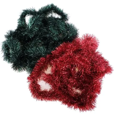 Christmas Tinsel Contemporary 5m X 9cm 8ply Gold, Silver, Dark Red, Navy, Rose Gold, Dark Green & Pearl