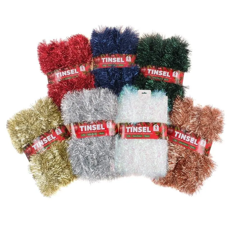 Christmas Tinsel Contemporary 5m X 9cm 8ply Gold, Silver, Dark Red, Navy, Rose Gold, Dark Green & Pearl – image 3