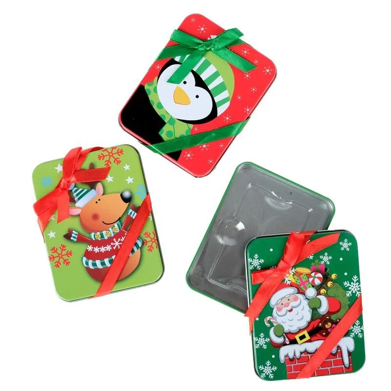 Gift Card Metal Box Christmas 1pk 11cm X 9cm X 1.5cm 3 Assorted Designs – image 2
