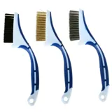 Wire Brush Set Includes Nylon, Brass & Iron Bristles 17.5cm X 1cm X 3cm 3pc – image 1