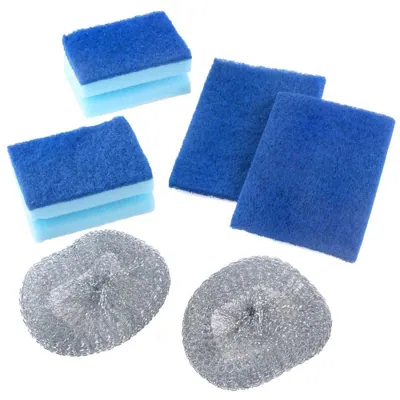Sponge, Scourer Pad, Steel Wool Value Pack Set - 6pc