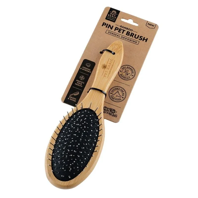 Pet Bamboo Pin Brush 22cm X 6cm X 4.2cm – image 3