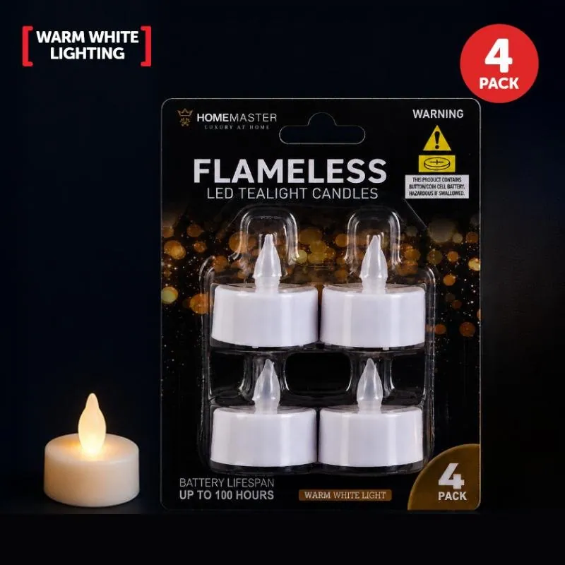 Candles LED Flameless Tealight Warm White 4pk – image 3