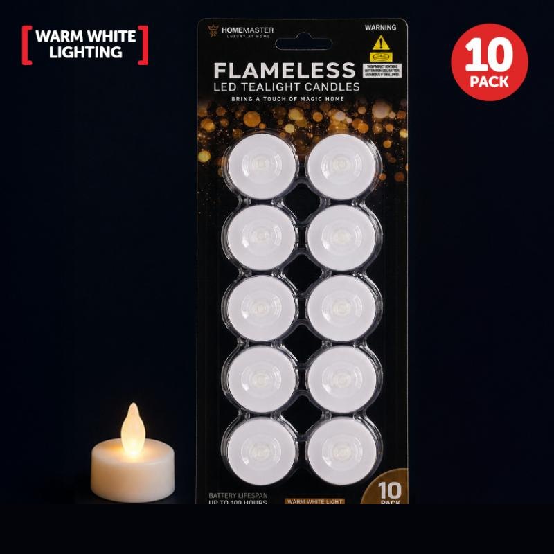 LED Flameless Tealight Candles, Warm White (10 Pack) — photo 3 of 4