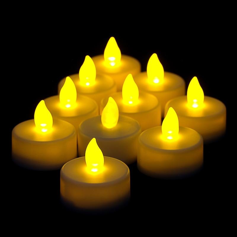 LED Flameless Tealight Candles, Warm White (10 Pack)