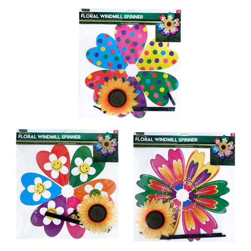 Windmill Spinner Flowers 1pc 36cm X 72cm Multi-Colour 3 Assorted – image 3