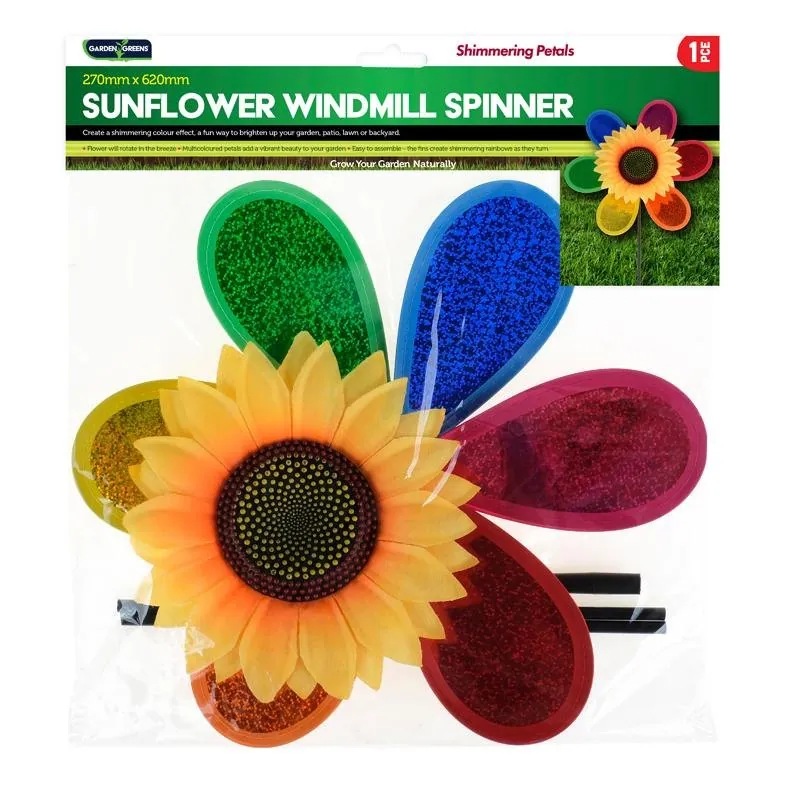 Windmill Spinner Sunflower Centre 1pc 27cm X 65cm Metallic Multi-Colour – image 3