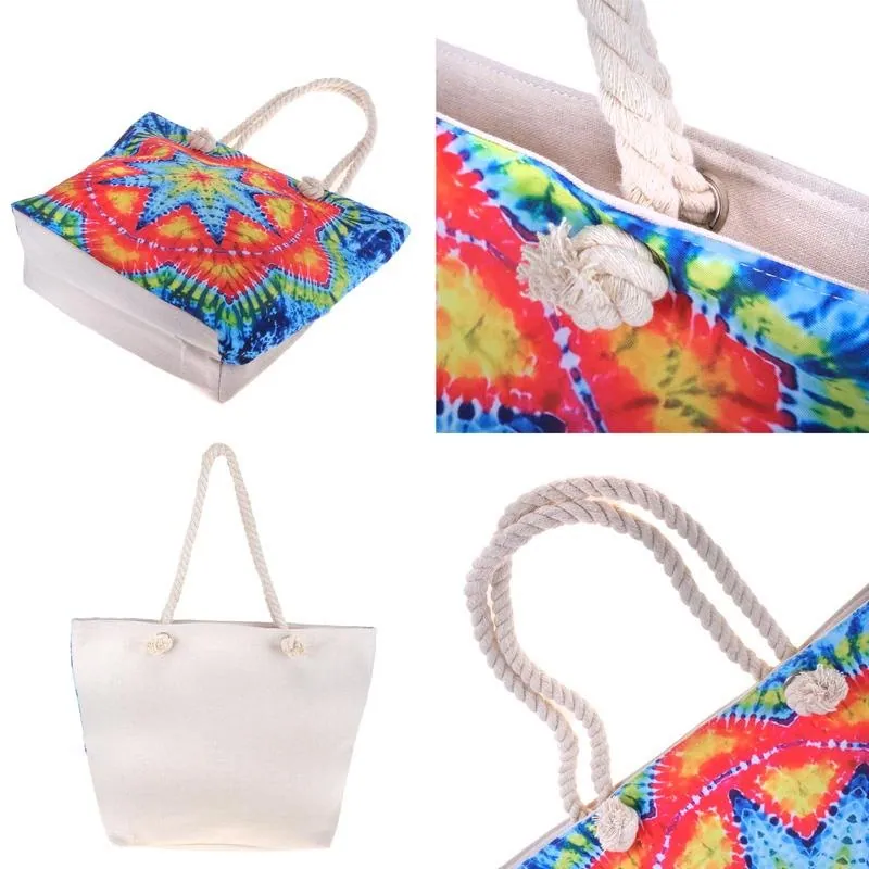 Beach Bag Series Three 53cm X 38cm X 17cm 6 Assorted Designs Zippered Opening – image 2