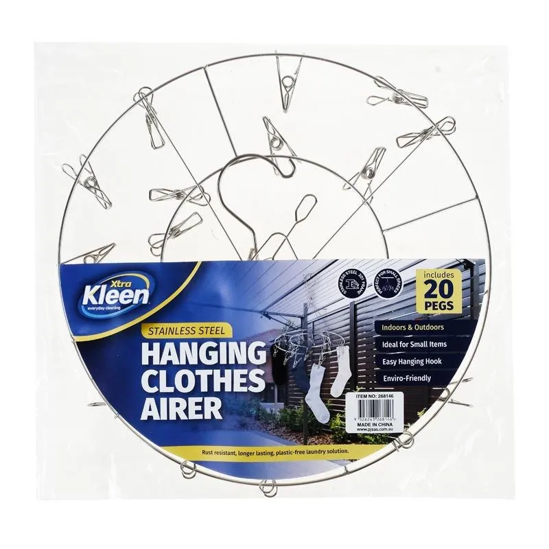 Pegs Hanging Airer with 20 Pegs - Stainless Steel – image 4