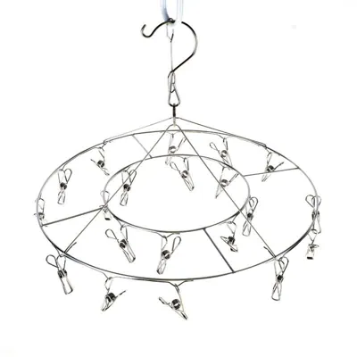 Pegs Hanging Airer with 20 Pegs - Stainless Steel