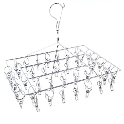 Pegs Hanging Airer with 40 Pegs - Stainless Steel