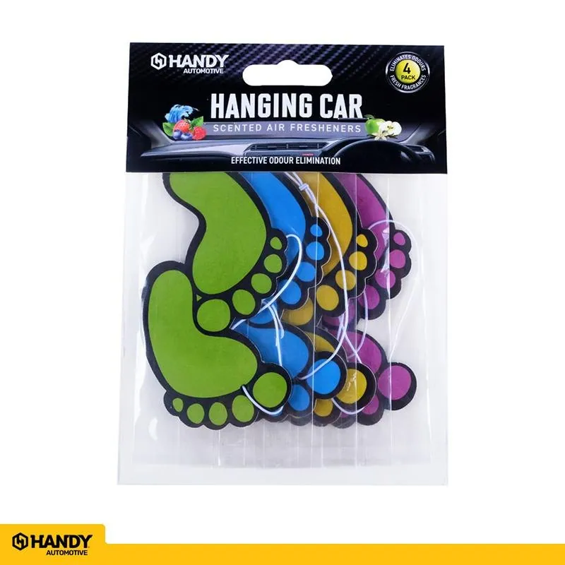 Air Fresheners Hanging Feet Designs 4pk 4 Assorted Colours/ Scents (Apple, Ocean, Vanilla & Berry) – image 4