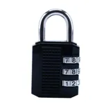 Padlock 3-Digit Combination 60mm X 30mm x15mm Black – image 1