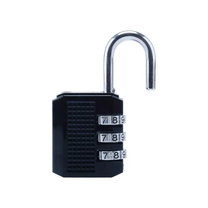 Padlock 3-Digit Combination 60mm X 30mm x15mm Black – image 2