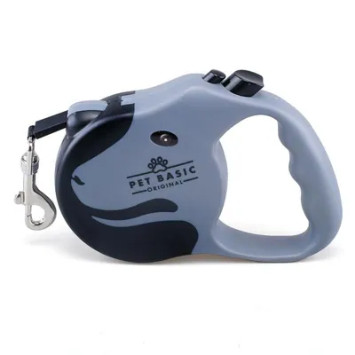 Dog Leash Retractable Grey 5m
