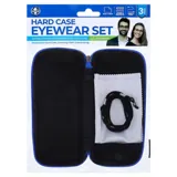 Reading Glasses Case Set 3pc - Includes: Hard Case, Cleaning Cloth, Neck Strap - Red, Pink, Blue, Green – image 4
