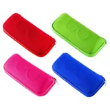 Reading Glasses Case Set 3pc - Includes: Hard Case, Cleaning Cloth, Neck Strap - Red, Pink, Blue, Green – image 1