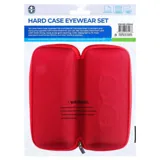 Reading Glasses Case Set 3pc - Includes: Hard Case, Cleaning Cloth, Neck Strap - Red, Pink, Blue, Green – image 3