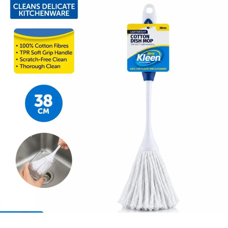 Dish Mop Cotton Head with Tpr and Plastic Handle - 38cm – image 4