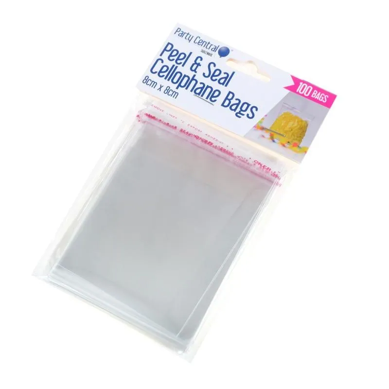 Premium Peel & Seal Cellophane Bags - 8cm X 8cm 100pk – image 3