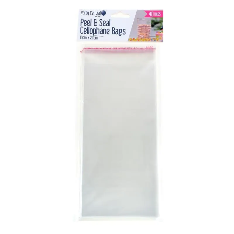 Premium Peel & Seal Cellophane Bags - 10cm X 22cm 40pk – image 4