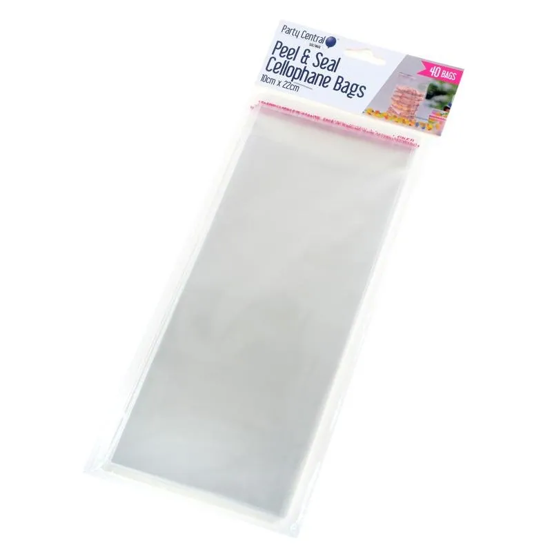 Premium Peel & Seal Cellophane Bags - 10cm X 22cm 40pk – image 3