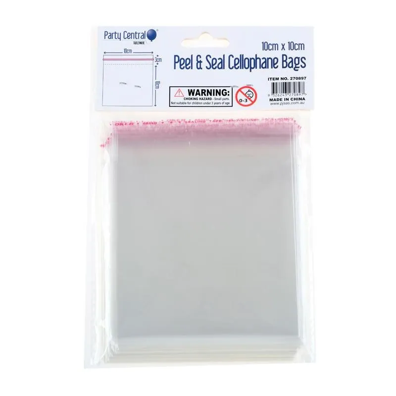 Premium Peel & Seal Cellophane Bags - 10cm X 10cm 72pk – image 2