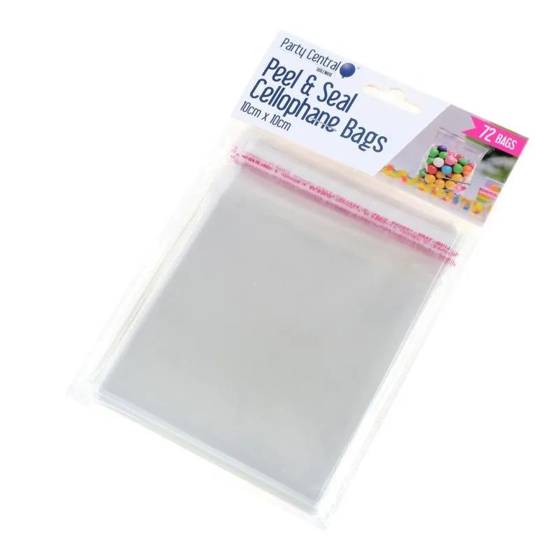 Premium Peel & Seal Cellophane Bags - 10cm X 10cm 72pk – image 3