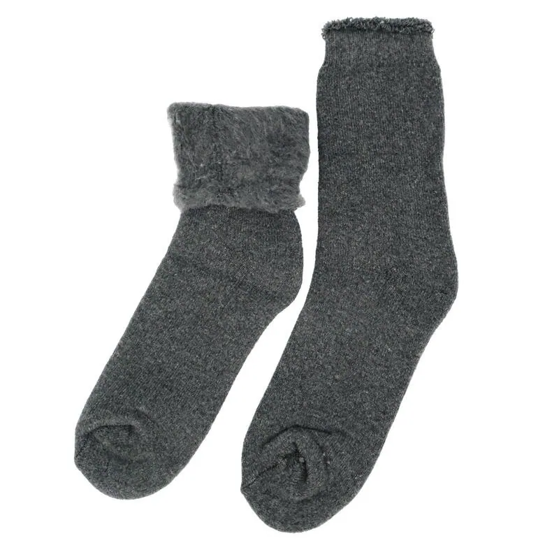 Socks Mens Heat Control Brushed Lining 2pk Crew Cut Navy, Grey & Black – image 2