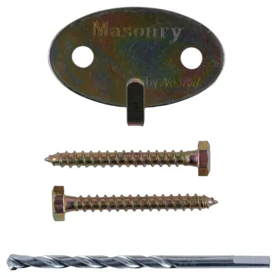 Hook Picture Brass Plated 1pc Includes 2 Nails & Masonry Drill Bit (Holds Up To 60kg Masonry) – image 2