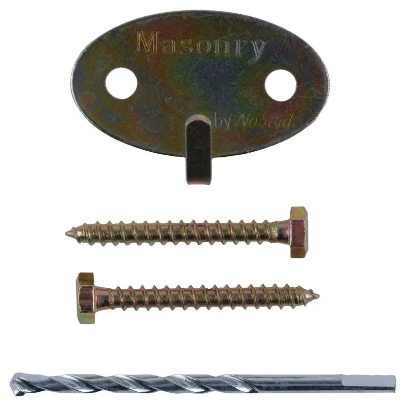 Hook Picture Brass Plated 1pc Includes 2 Nails & Masonry Drill Bit (Holds Up To 60kg Masonry) – image 2