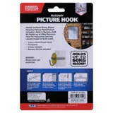 Hook Picture Brass Plated 1pc Includes 2 Nails & Masonry Drill Bit (Holds Up To 60kg Masonry) – image 3