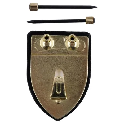 Hook Picture Brass Plated 2pc Includes 4 Nails (Holds Up To 12kg in Plasterboard & 25kg in Tumber Stud) – image 2