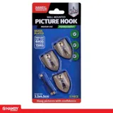 Hook Picture Brass Plated 3pc Includes 3 Nails (Holds Up To 6kg in Plasterboard & 15kg in Timber Stud) – image 4
