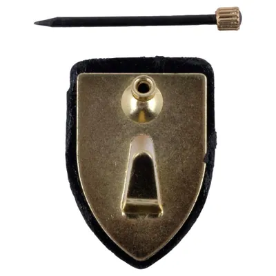 Hook Picture Brass Plated 3pc Includes 3 Nails (Holds Up To 6kg in Plasterboard & 15kg in Timber Stud) – image 2