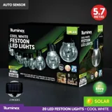 Christmas Solar Festoon Cool White Lights 2 Functions 20pk – image 4